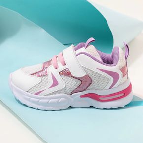 Toddler / Kid Mesh Panel Velcro Strap Pink Sneakers