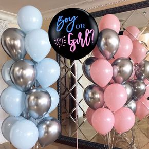33-pack Baby Gender Reveal Balloons Blue Pink Black Silver Balloons for Baby Shower Gender Reveal Party Supplies Decor