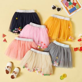 Toddler Girl Colorful Ball Mesh Skirt