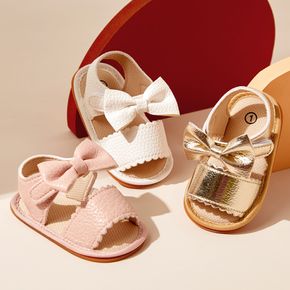 Baby / Toddler Solid Bowknot Velcro Closure Sandals