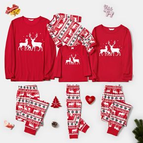 Christmas Family Reindeer Print Matching Pajamas Sets (Flame Resistant)