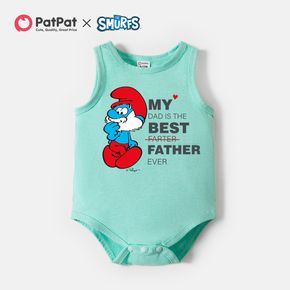 Smurfs Baby Boy/Girl 'Best Father' Print Cotton Bodysuit
