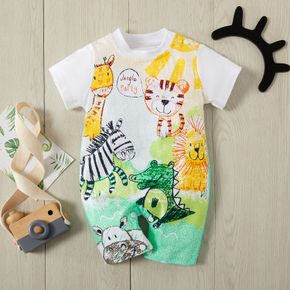 Baby Unisex Rompers & Bodysuits Positioning print Many kinds of animals
