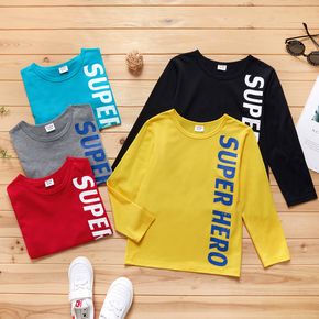 Stylish Kid Boy Letter Print Casual Long-sleeve T-shirt