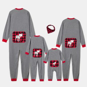 Familien Outfits Weihnachten Weihnachtsmuster grau Ein Stück Pyjama