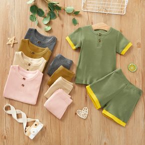 2pcs Toddler Unisex Cotton Short-sleeve Shorts Suit casual Toddler's Sets