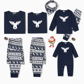 Family Matching Reindeer Print Christmas Pajamas Sets (Flame Resistant)