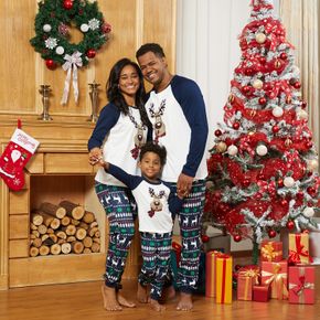 Drucken Familie Matching Pyjamas weihnachtsren Sätze (schwer entflammbar)