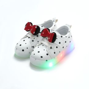 Toddler / Kid Polka Dots Bowknot LED Sport Shoes
