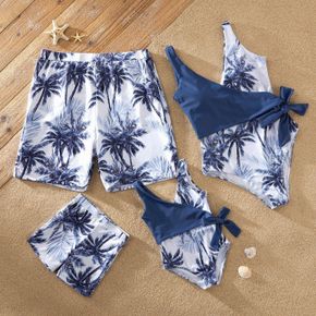 Family Look Coconut Tree Print Matching Swimsuits