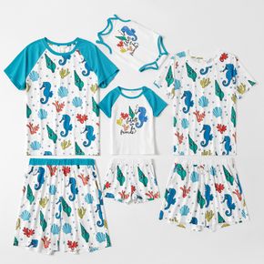 Ocean Creature Pattern Family Matching Pajamas Sets（Flame Resistant）