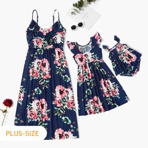 Floral Print Sling Matching Plus Size Dress