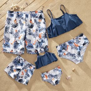 Floral Print Family Matching Swimsuits(2-piece Sling Swimsuits for Mom and Girl - Swim Trunks for Dad and Boy)