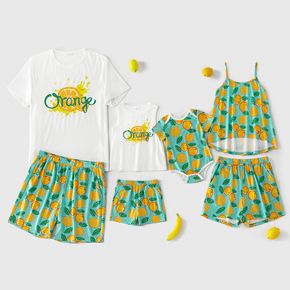 Familien Outfits Andere Feste Orangen Druck Schlafanzug
