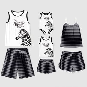 Family Zebra Striped Family Matching Pajamas Sets（Flame Resistant）