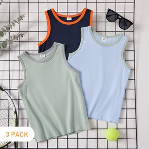 3-pack Solid Athleisure Tank Top for Toddlers and Kids