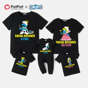 Smurfs 'Social Distance' Print Cotton Family Matching Tees