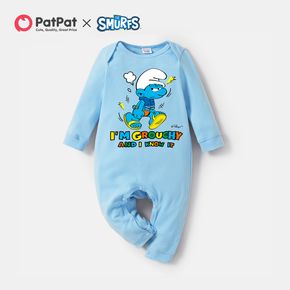 Smurfs Baby Boy/Girl Letter Graphic Cotton Jumpsuit