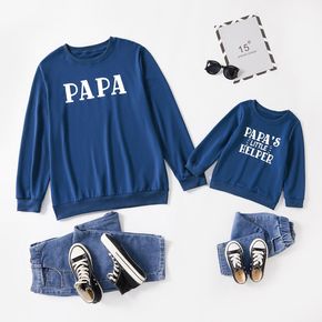 Letter Print long sleeve Tops for Dad and Me