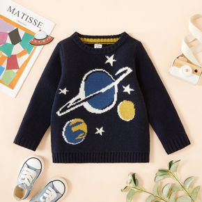 Toddler Boy Space Planet Pattern Sweater