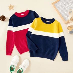 Toddler Girl Colorblock Casual Knit Sweatshirt