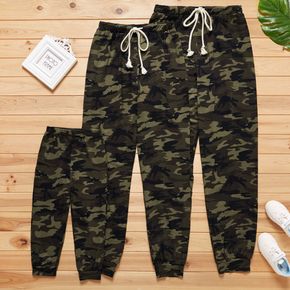 Camouflage Print Family Matching Drawstring Sports Pants