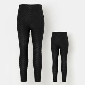 Solid Black Leggings for Mom and Me