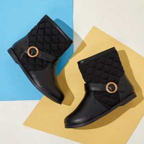 Toddler / Kid Lozenge Quilted Buckle Side Zipper Boots