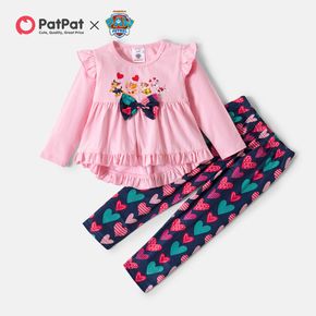 PAW Patrol Toddler Girl 2-piece Hi-Lo Tee and Heart Allover Pants Set