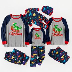 Christmas Dinosaur and Letter Print Family Matching Pajamas Sets (Flame Resistant)