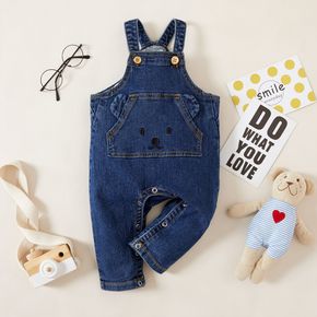 Baby Boy/Girl Cartoon Bear 3D Ear Blue Denim Overalls Suspender Jumpsuit