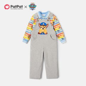 PAW Patrol Toddler Boy Cotton Stripe Allover Tee and Graphic Overalls