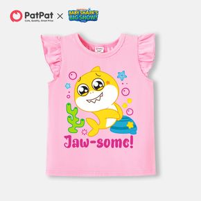 Baby Shark Toddler Girl Flutter-sleeve Graphic Cotton Tee