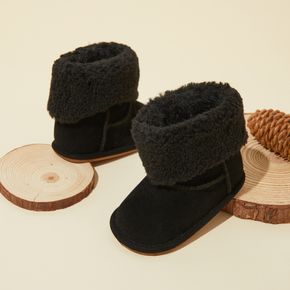 Baby / Toddler Pure Color Warm Fleece-lining Prewalker Shoes