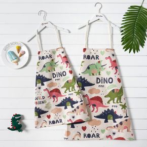 Cartoon Dinosaur and Letter Print Aprons for Mom and Me