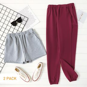 2-Pack Casual Pants & Shorts Set For women