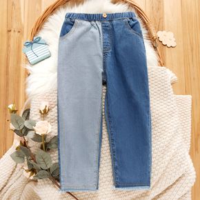 Toddler Girl Colorblock Elasticized Blue Denim Jeans