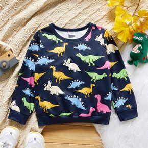 Toddler Boy Animal Dinosaur Print Pullover Sweatshirt