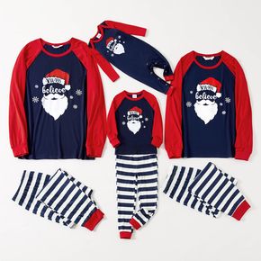 Christmas Santa and Letter Print Snug Fit Family Matching Long-sleeve Pajamas Sets