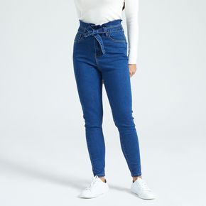 Blue Belted Skinny Jeans