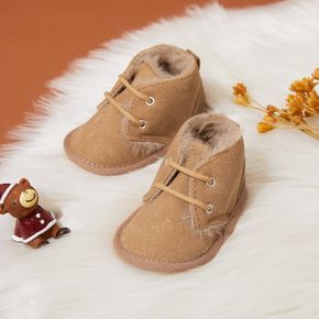 Baby / Toddler Shoelace Decor Solid Color Fleece-lining Prewalker Shoes