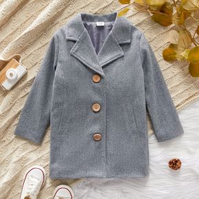 Toddler Boy Lapel Collar Button Design Grey Coat