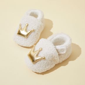 Baby / Toddler Crown Solid Color Fleece-lining Prewalker Shoes