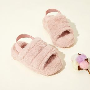 Toddler / Kid Minimalist Fluffy Open Toe Slippers