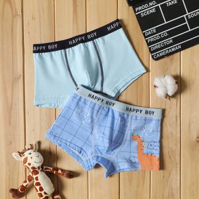 2-piece Kid Boy Letter Vehicle/Dinosaur Print Underwear Boxer Briefs