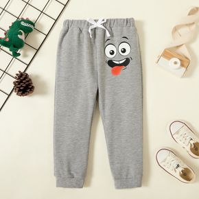 Toddler Boy Face Graphic Print Elasticized Casual Joggers Pants