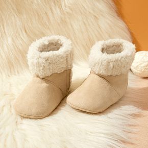 Baby / Toddler Solid Color Slip-on Fleece-lining Prewalker Shoes