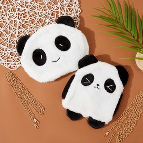 Kids Cartoon Plush Panda Hardware Chain Strap Shoulder Messenger Bag