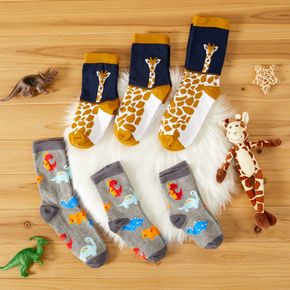 Cartoon Dinosaur Giraffe Pattern Socks for Mom and Me