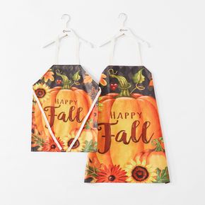 Thanksgiving Pumpkin Print Apron for Mom and Me